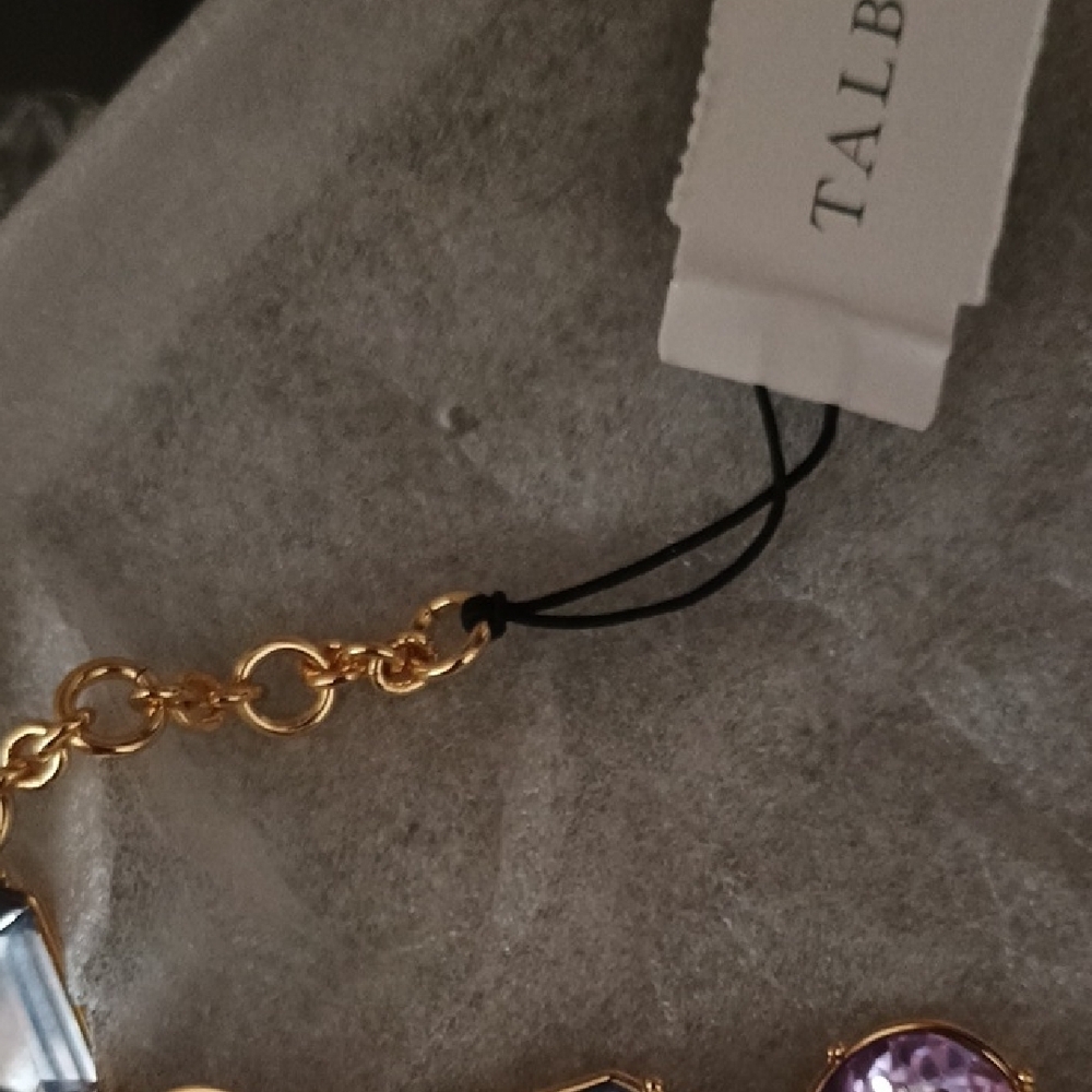 Talbots Gold-Tone Bracelet with Lavender and Lilac Stones - Picture 7 of 9